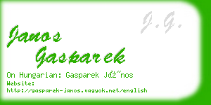 janos gasparek business card